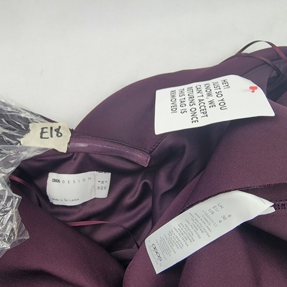 NWT Asos twist front off the shoulder high slit scuba midi dress - Picture 8 of 8